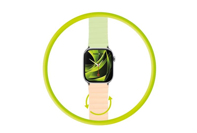 Mobile Origin Λουράκι Apple Watch 4/5/6/7/8/9/10/11 - SE (1/2/3) - Ultra (1/2/3) - 42/44/45/46/49mm Strap II Σιλικόνης - Pink / Light Green