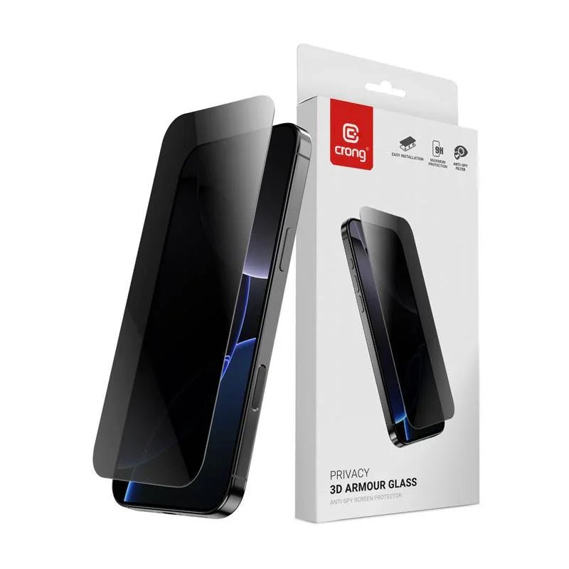 Crong iPhone 16 Pro / iPhone 17 / iPhone 17 Pro - Privacy 3D Armour Glass - Αντιχαρακτικό Γυαλί Οθόνης - Privacy