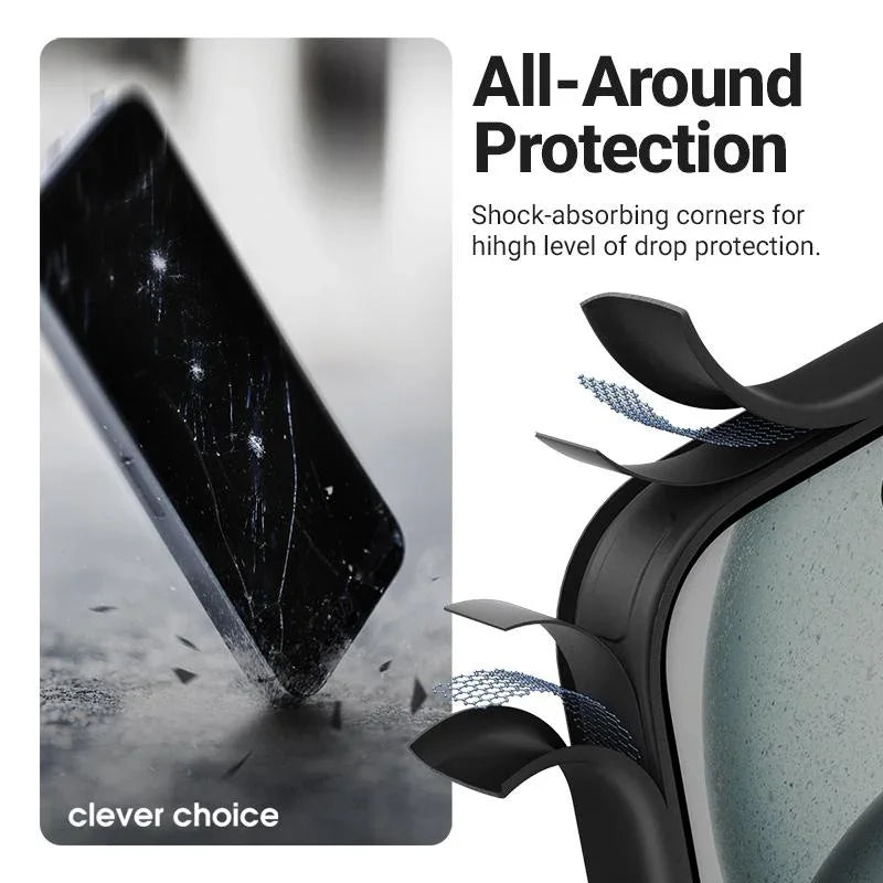 Crong iPhone 17 Pro - Hybrid Frost Mag - Σκληρή Θήκη με Πλαίσιο Σιλικόνης και MagSafe - Black