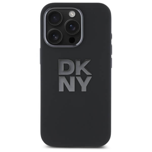 DKNY iPhone 16 Pro - Liquid Silicone Metal Logo - Σκληρή Θήκη με Πλαίσιο Σιλικόνης - Black