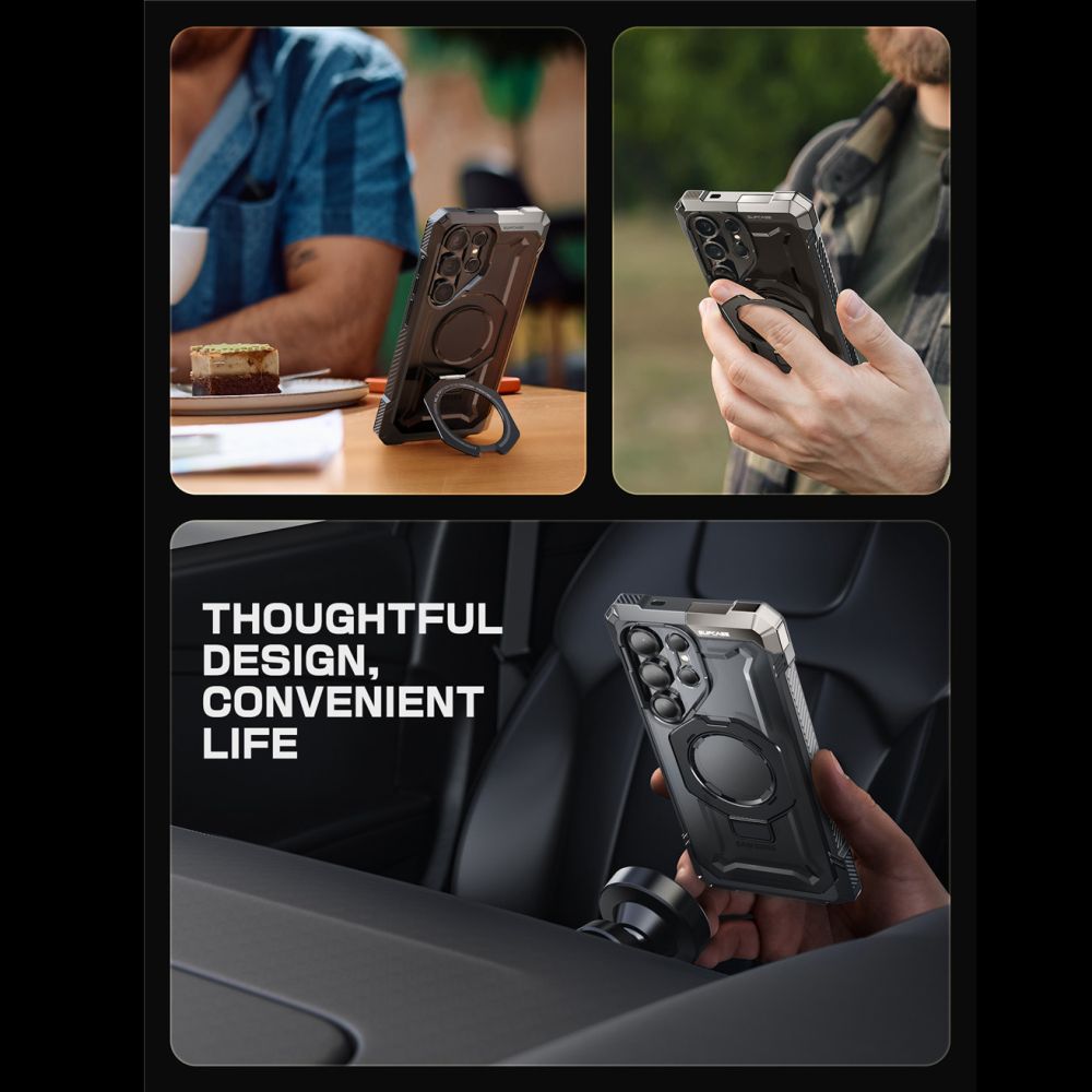 Supcase Samsung Galaxy S25 Ultra UB Grip Mag Σκληρή Θήκη με MagSafe και Stand - Black