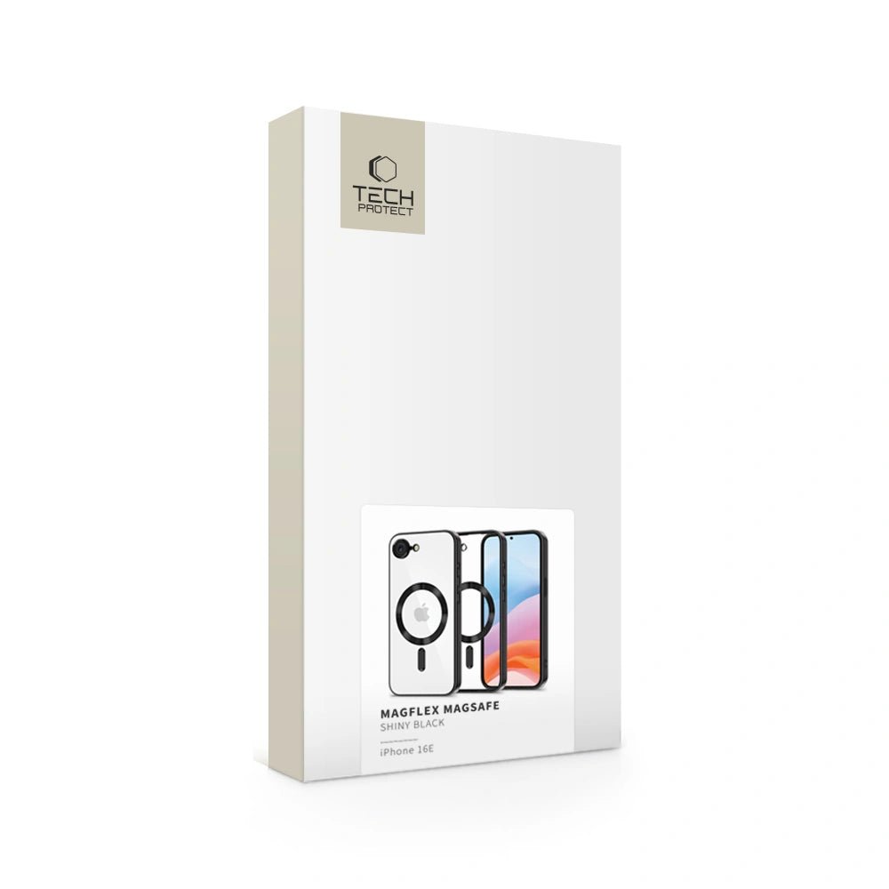 Tech - Protect iPhone 16e MagFlex Θήκη Σιλικόνης TPU με MagSafe - Διάφανη / Shiny Black