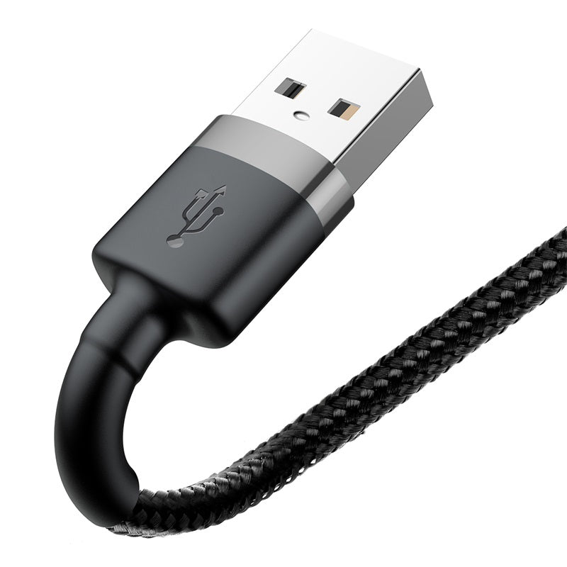 Baseus Cafule Cable Lightning 2.4A - Καλώδιο Δεδομένων και Φόρτισης Lightning 1M για iPhone - Black / Grey - CALKLF - BG1