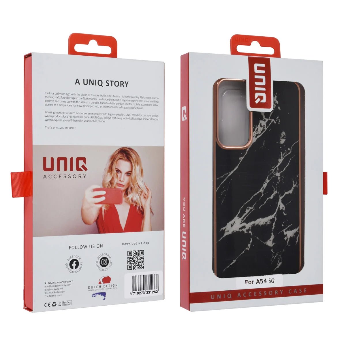 Tuniq Samsung Galaxy A54 5G - Σκληρή Θήκη με Πλαίσιο Σιλικόνης - Σχέδιο Μάρμαρο - Μαύρη