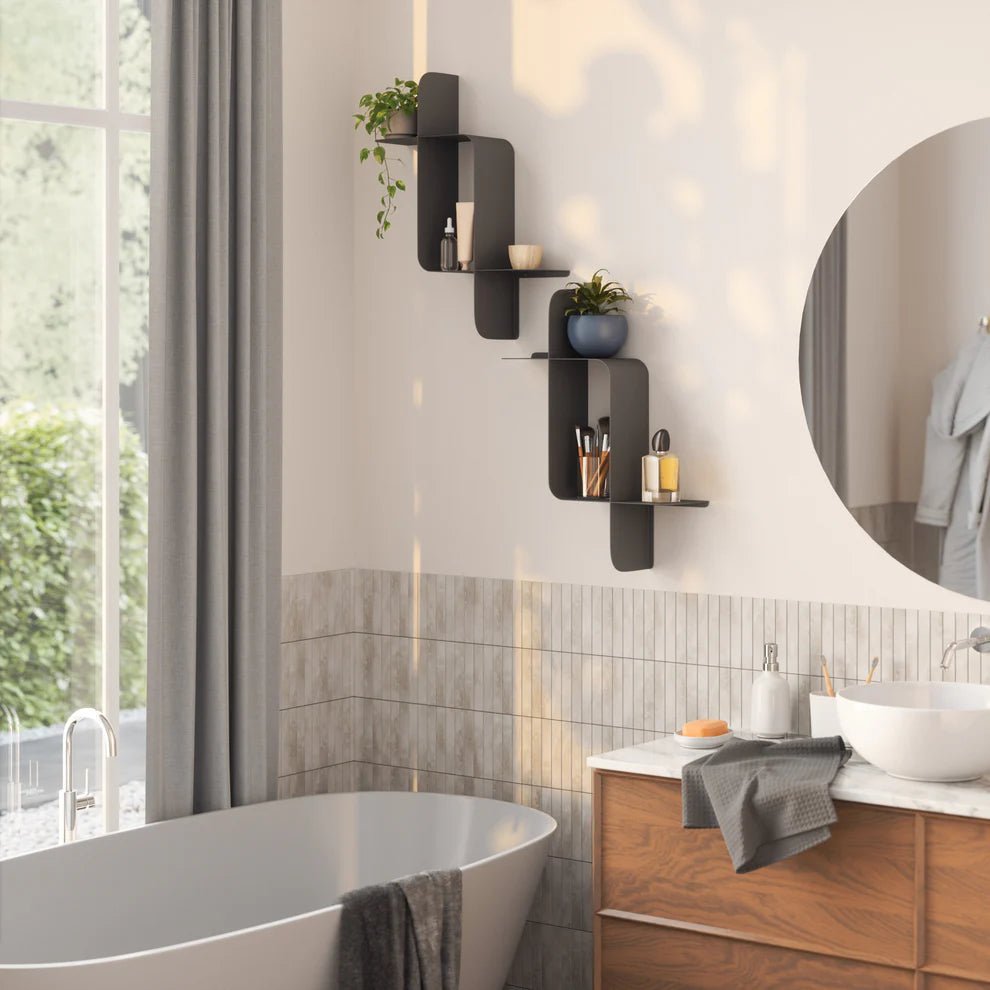 Umbra Montage Σετ με 2 Μεταλλικά Ράφια Τοίχου - Black