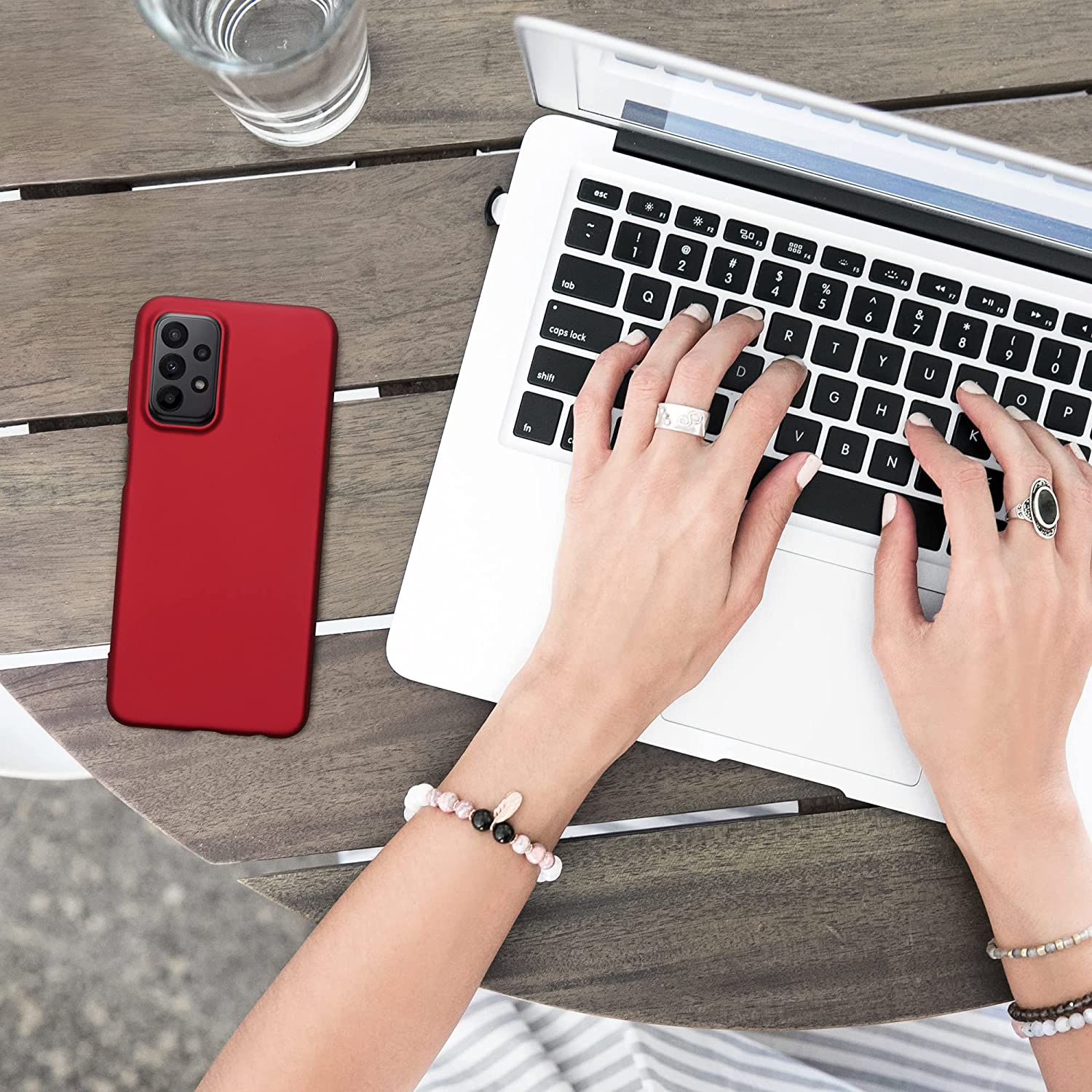 KW Samsung Galaxy A23 5G Θήκη Σιλικόνης TPU - Metallic Dark Red - 57955.36