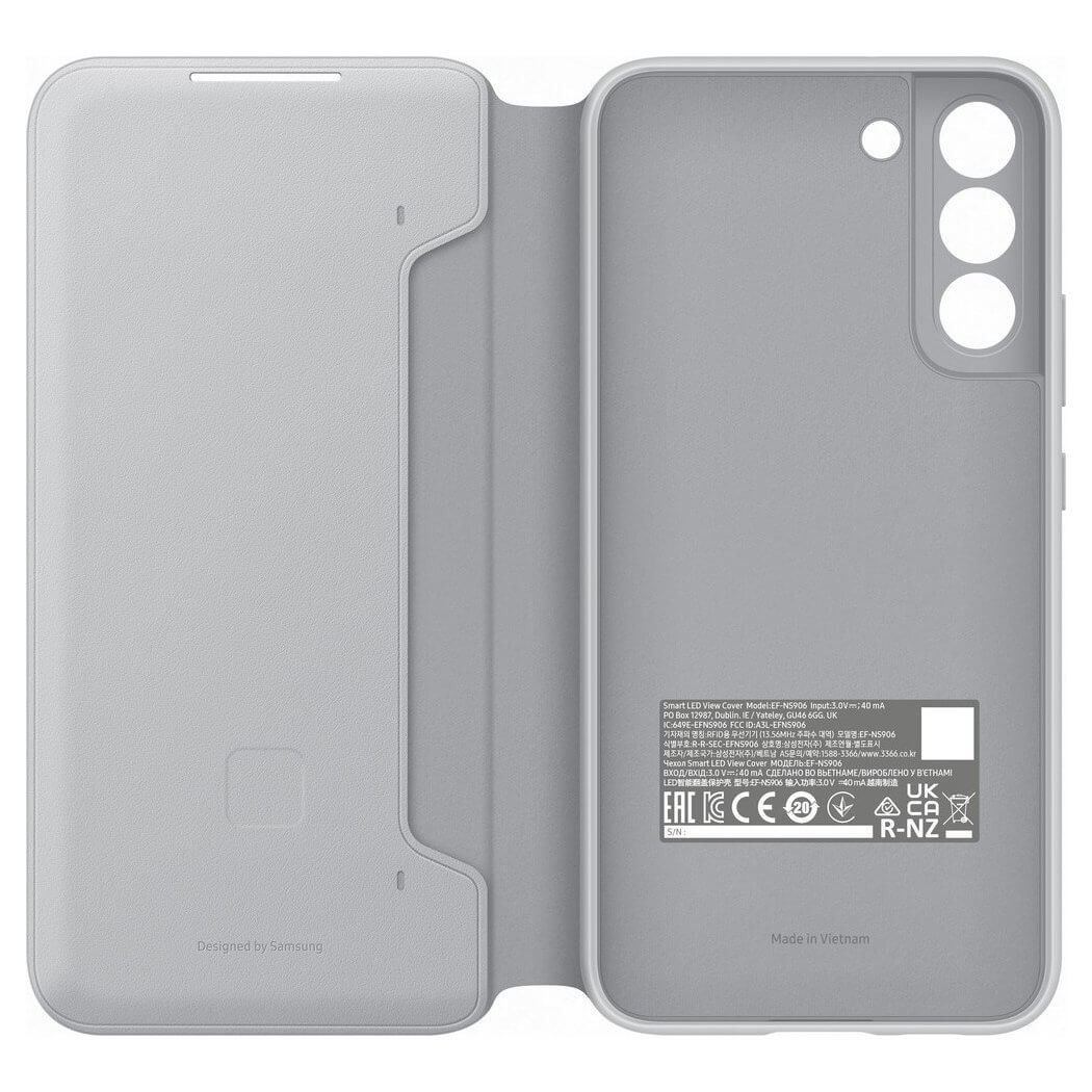 Samsung LED View Cover Samsung Galaxy S22 Plus Θήκη Βιβλίο - Light Grey - EF - NS906PJEGEE