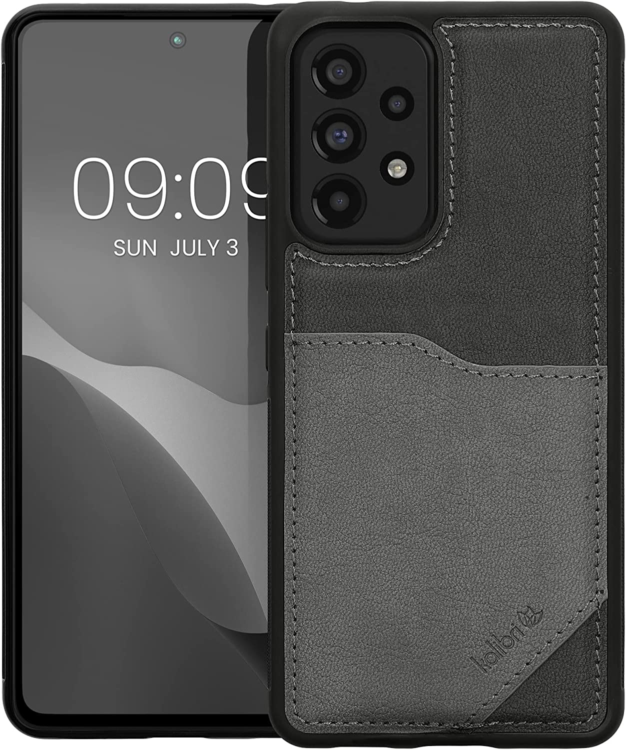 Kalibri Samsung Galaxy A53 5G Θήκη από Συνθετικό Δέρμα με Υποδοχή για Κάρτα - Grey / Light Grey - 59489.22