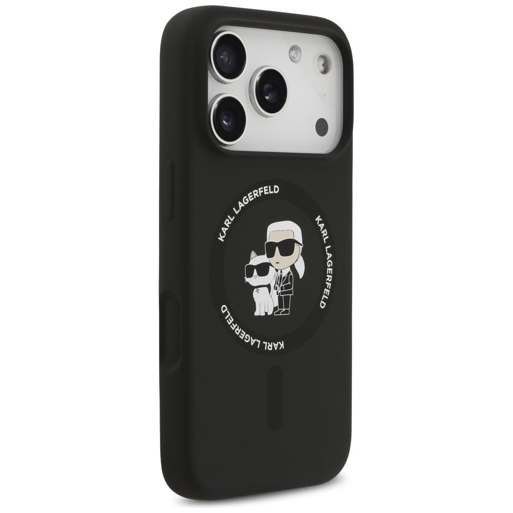 Karl Lagerfeld iPhone 17 Pro Max - Silicone Karl and Choupette Ring MagSafe Θήκη Σιλικόνης - Black - KLHMP17XSCMKCRHK