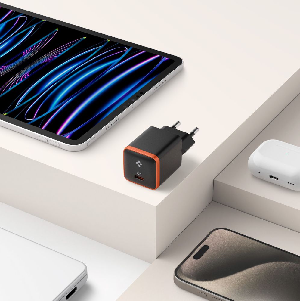 Spigen EE301EU ArcStation Essential 30W Οικιακός Φορτιστής Γρήγορης Φόρτισης με Θύρα Type - C - Black