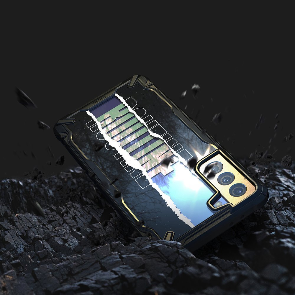 Ringke Samsung Galaxy S21 Plus Fusion X Σκληρή Θήκη με Πλαίσιο Σιλικόνης - Design Routine - Black - Διάφανη