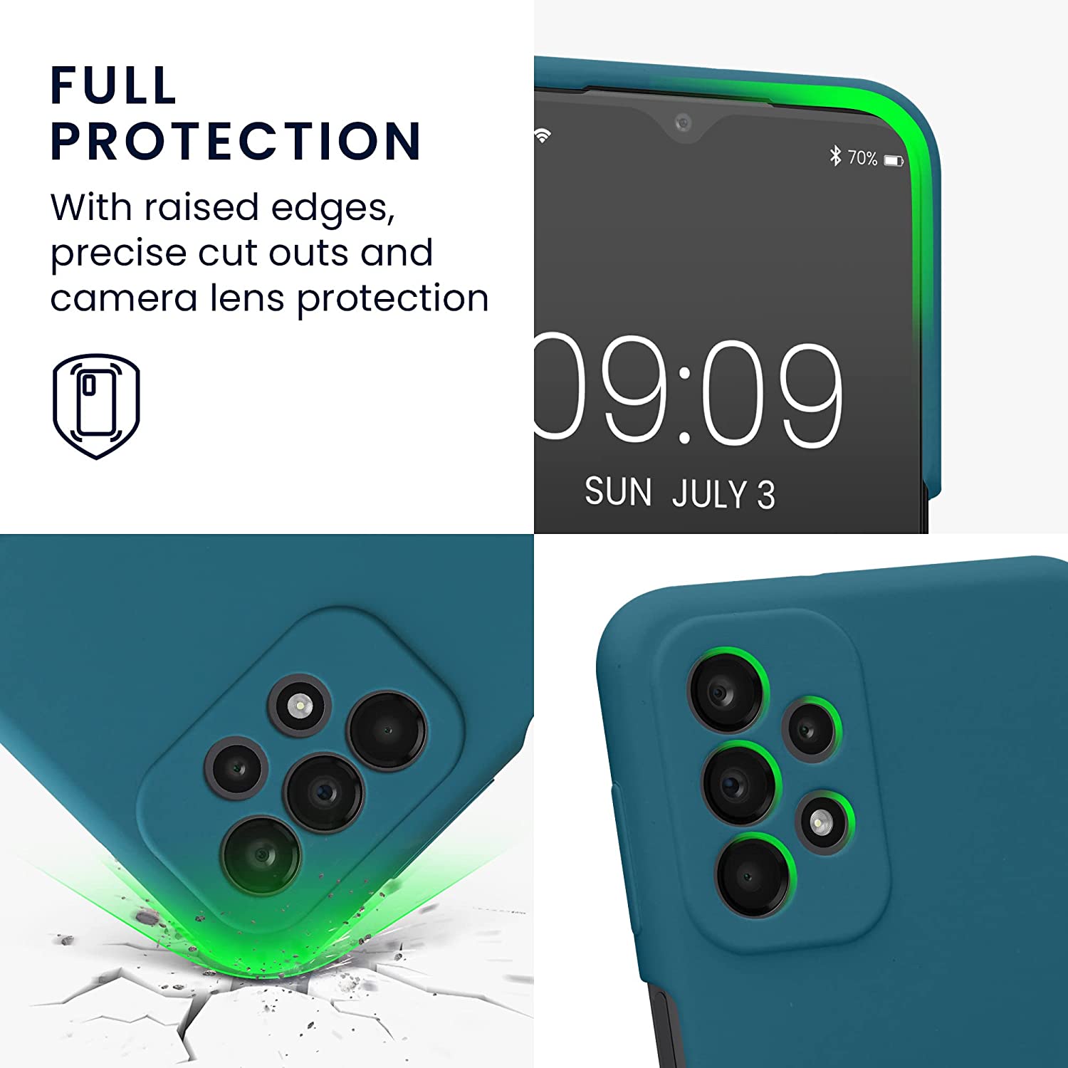 KW Samsung Galaxy A23 5G Θήκη Σιλικόνης Rubberized TPU - Matte Petrol - 57829.57