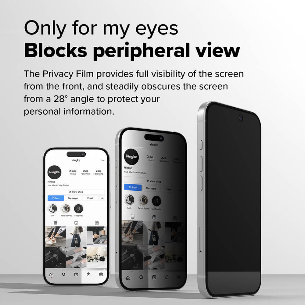 Ringke iPhone 16 Plus / 15 Plus Easy Slide 2.5D 9H Privacy Αντιχαρακτικό Γυαλί Οθόνης - 2 Τεμάχια - Privacy
