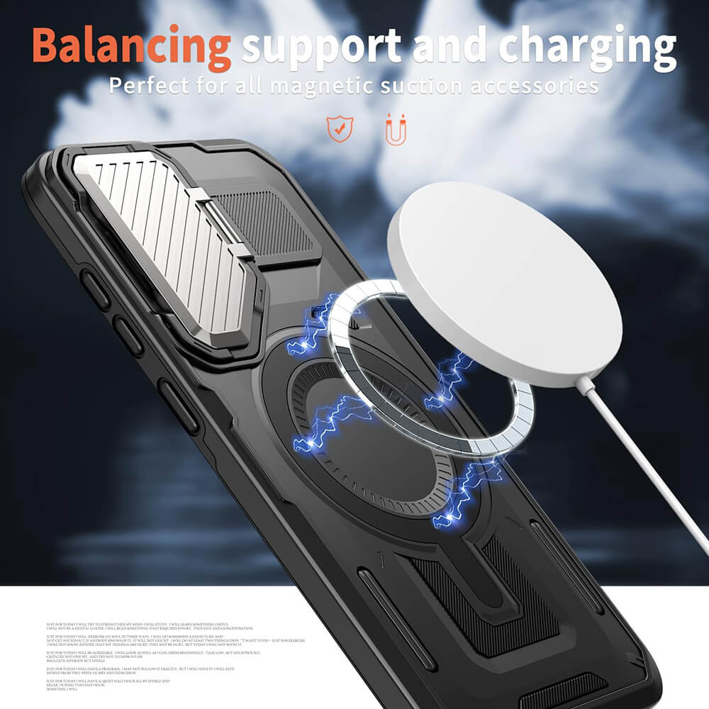 Techsuit Samsung Galaxy S25 Plus CamVault MagSafe Σκληρή Θήκη με Πλαίσιο Σιλικόνης - Black