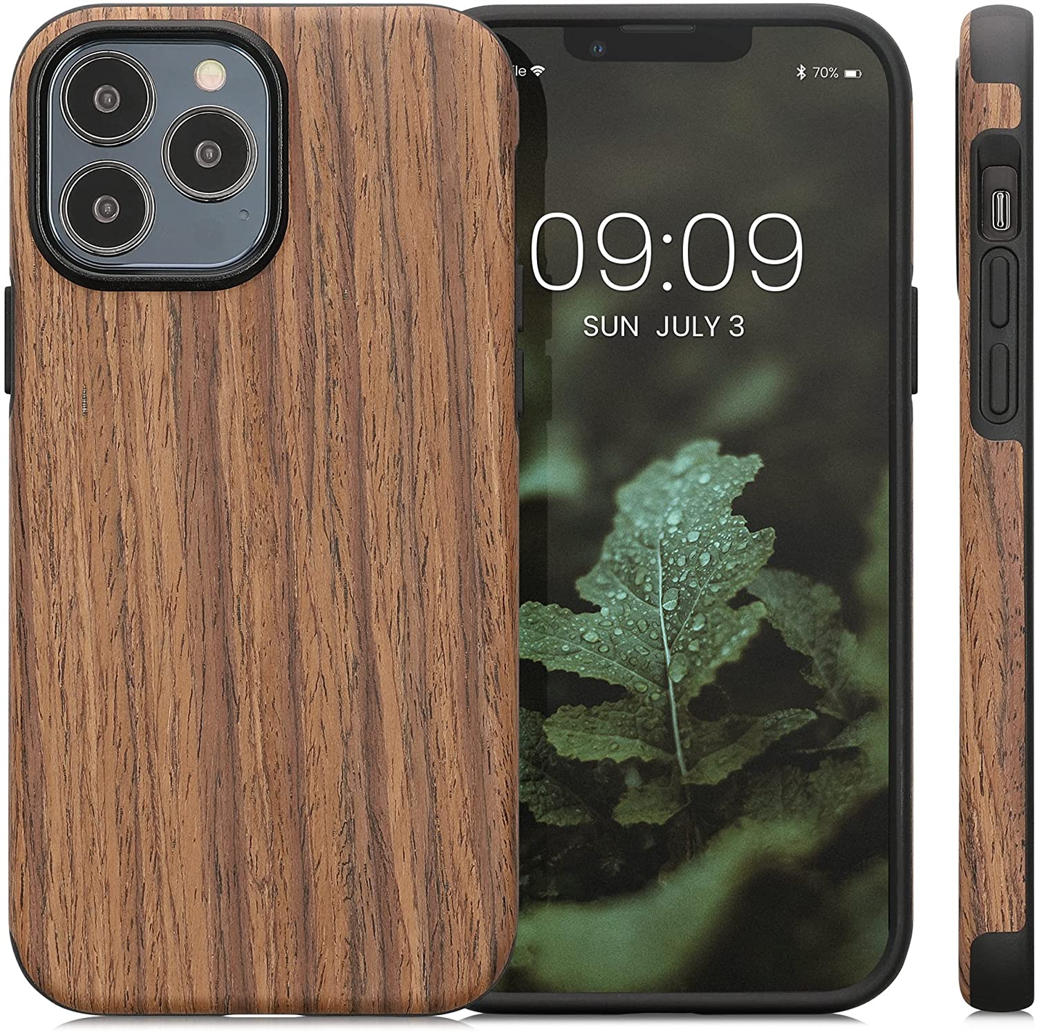 KW iPhone 13 Pro Max Θήκη Σιλικόνης TPU Design Two - Tone Wood - Woodgrain Brown - 58304.01