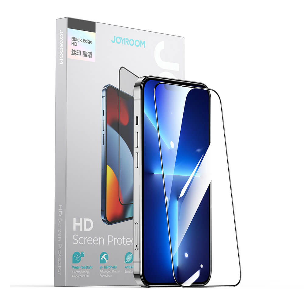 Joyroom iPhone 14 Pro Knight Series 2.5D 9H Full Screen Tempered Glass Αντιχαρακτικό Γυαλί Οθόνης - Black - JR - H02