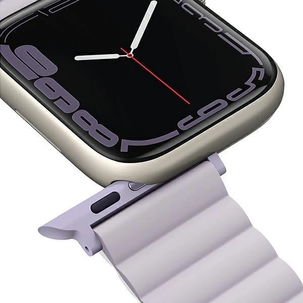 Uniq Λουράκι Apple Watch 2 / 3 / 4 / 5 / 6 / 7 / 8 / 9 / SE - 38 / 40 / 41 mm Revix Μαγνητικό Σιλικόνης Διπλής Όψης - Lilac / White
