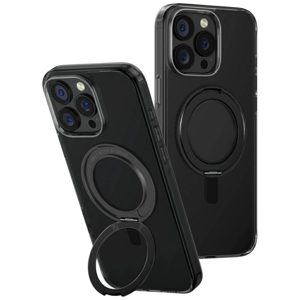Uniq iPhone 16 Pro Max - Swivix 360 Rotating Kickstand - Σκληρή Θήκη με Πλαίσιο Σιλικόνης και Σταντ - Black
