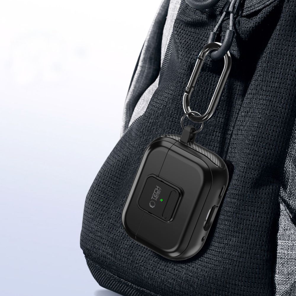 Tech - Protect AirPods Pro 1 / 2 Θήκη από Σκληρό Πλαστικό και Σιλικόνη με MagSafe - Defender Hook - Black