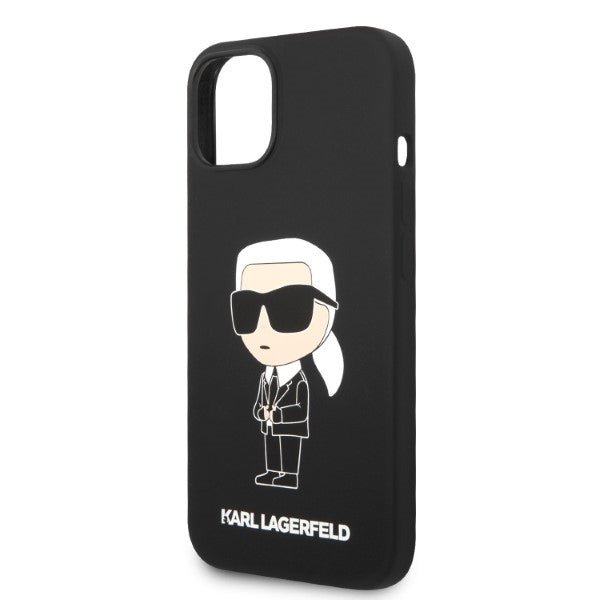 Karl Lagerfeld iPhone 15 Plus / 14 Plus - Silicone Ikonik Σκληρή Θήκη με Πλαίσιο Σιλικόνης - Black - KLHCP14MSNIKBCK