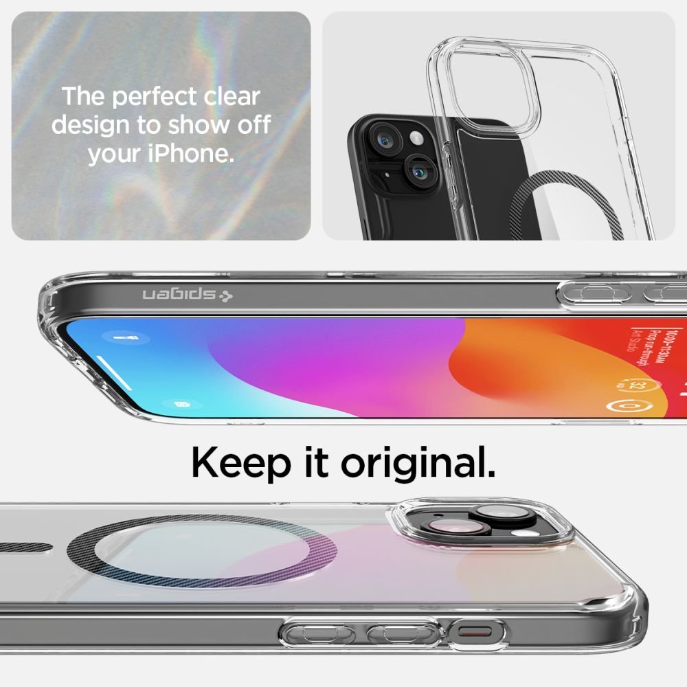 Spigen iPhone 15 Ultra Hybrid Mag Σκληρή Θήκη με Πλαίσιο Σιλικόνης Και MagSafe - Carbon Fiber