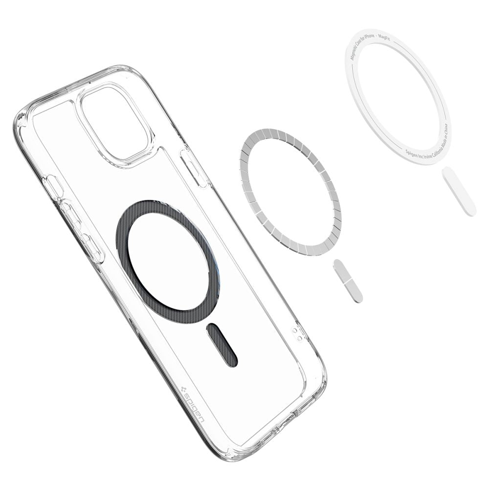 Spigen iPhone 15 Ultra Hybrid Mag Σκληρή Θήκη με Πλαίσιο Σιλικόνης Και MagSafe - Carbon Fiber
