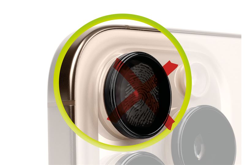 Mobile Origin Easy Lens Guards iPhone 15 Pro / iPhone 15 Pro Max - Προστασία Κάμερας - Αντιχαρακτικό Γυαλί - Black