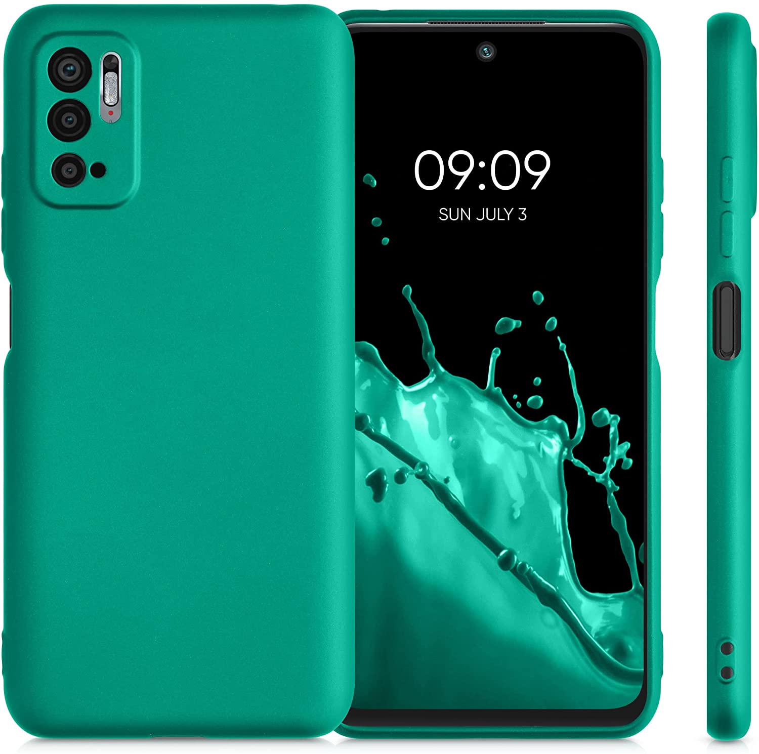 KW Xiaomi Redmi Note 10 5G / Poco M3 Pro 5G Θήκη Σιλικόνης TPU - Metallic Turquoise - 54949.128