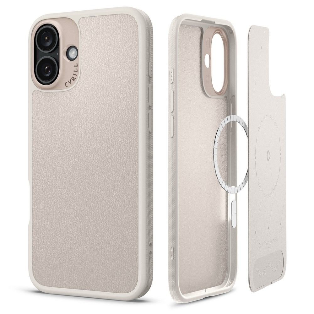 Spigen Cyrill iPhone 16 Kajuk Mag Θήκη με Επένδυση Συνθετικού Δέρματος και MagSafe - Cream