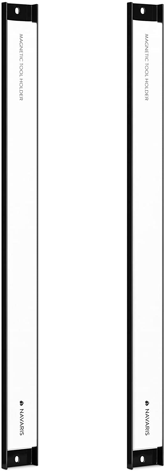 Navaris Σετ με 2 Επιτοίχιες Μαγνητικές Βάσεις Στήριξης Εργαλείων - 4 x 46 cm - Black - 54269.02