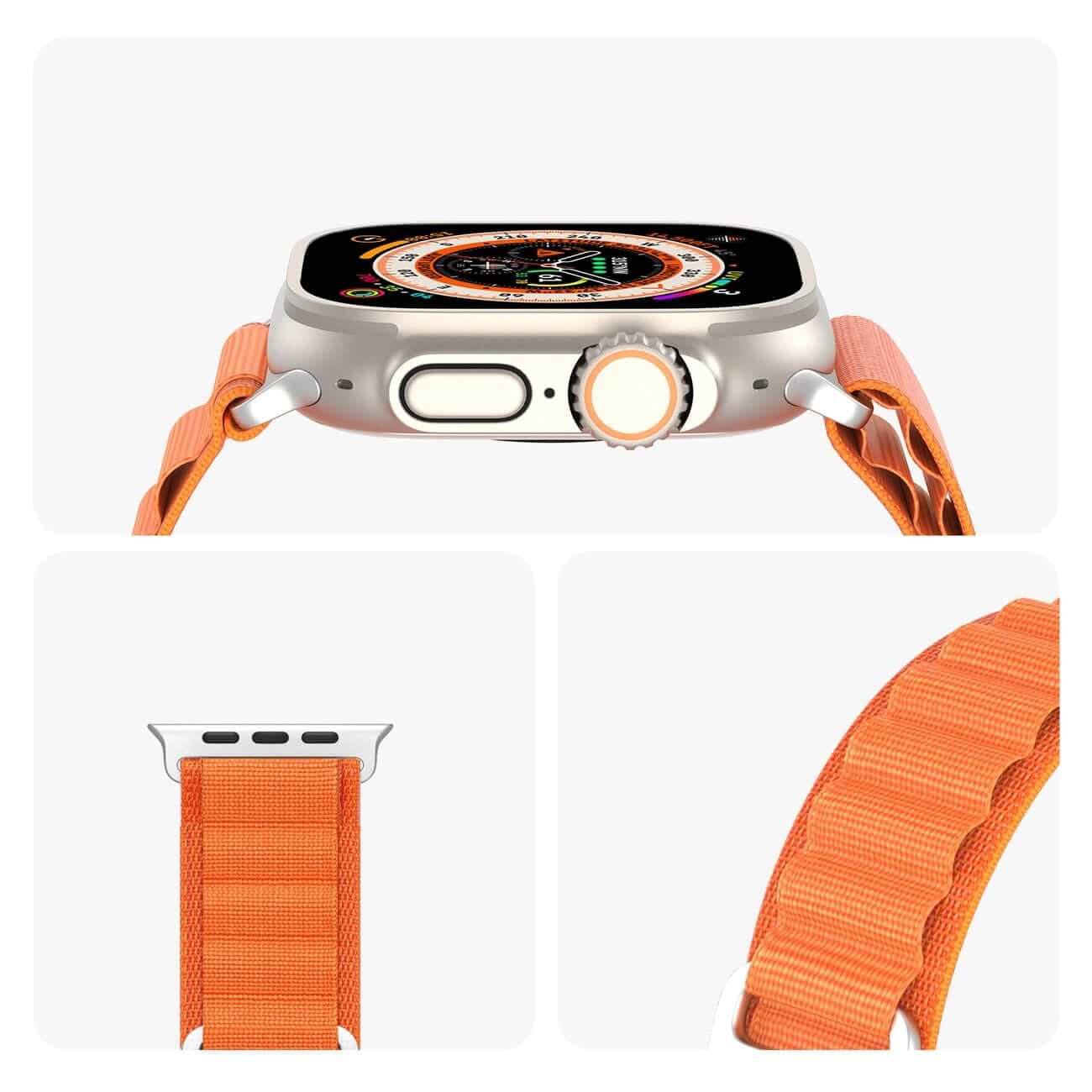 Dux Ducis Λουράκι Apple Watch 2 / 3 / 4 / 5 / 6 / 7 / 8 / 9 / SE - 38 / 40 / 41 mm GS Version Steel Buckle Sport Λουράκι από Νάυλον - Orange
