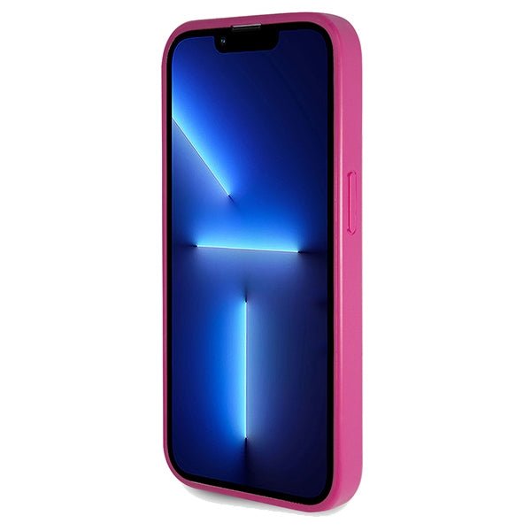 Guess iPhone 15 Pro Glitter Script Big 4G Σκληρή Θήκη με Πλαίσιο Σιλικόνης - Purple - GUHCP15LHG4SGU
