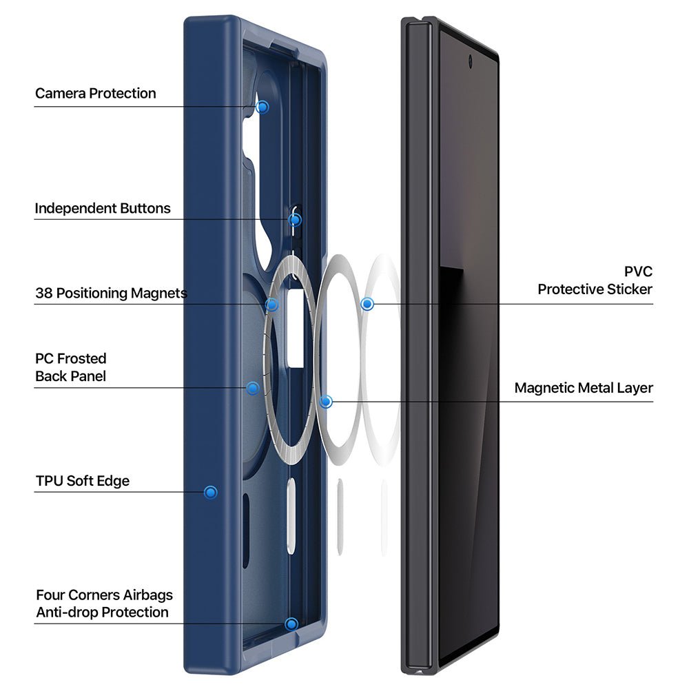 Dux Ducis Samsung Galaxy Z Fold8 Ultra / Samsung Galaxy Z Fold7 - Σκληρή Θήκη με Πλαίσιο Σιλικόνης MagSafe - Yind Series - Grey