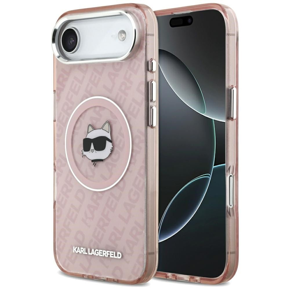 Karl Lagerfeld iPhone Air - IML Choupette Head Logo MagSafe - Σκληρή Θήκη με Πλαίσιο Σιλικόνης - Pink - KLHMP17MHMKBCHOP