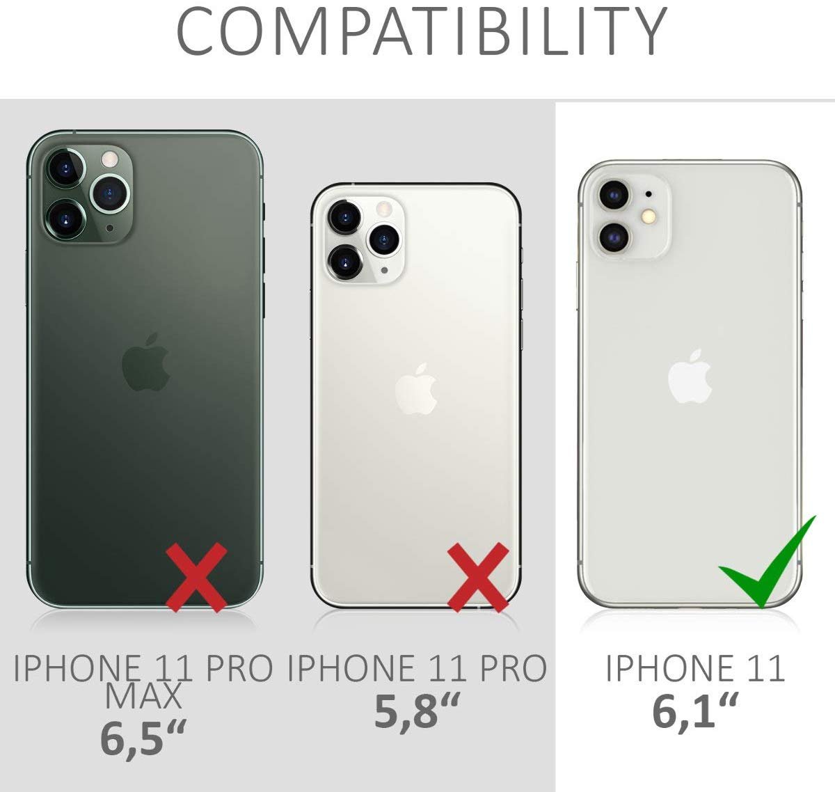 KW iPhone 11 Θήκη Σιλικόνης TPU με Λουράκι - Διάφανη / Black - 49740.01