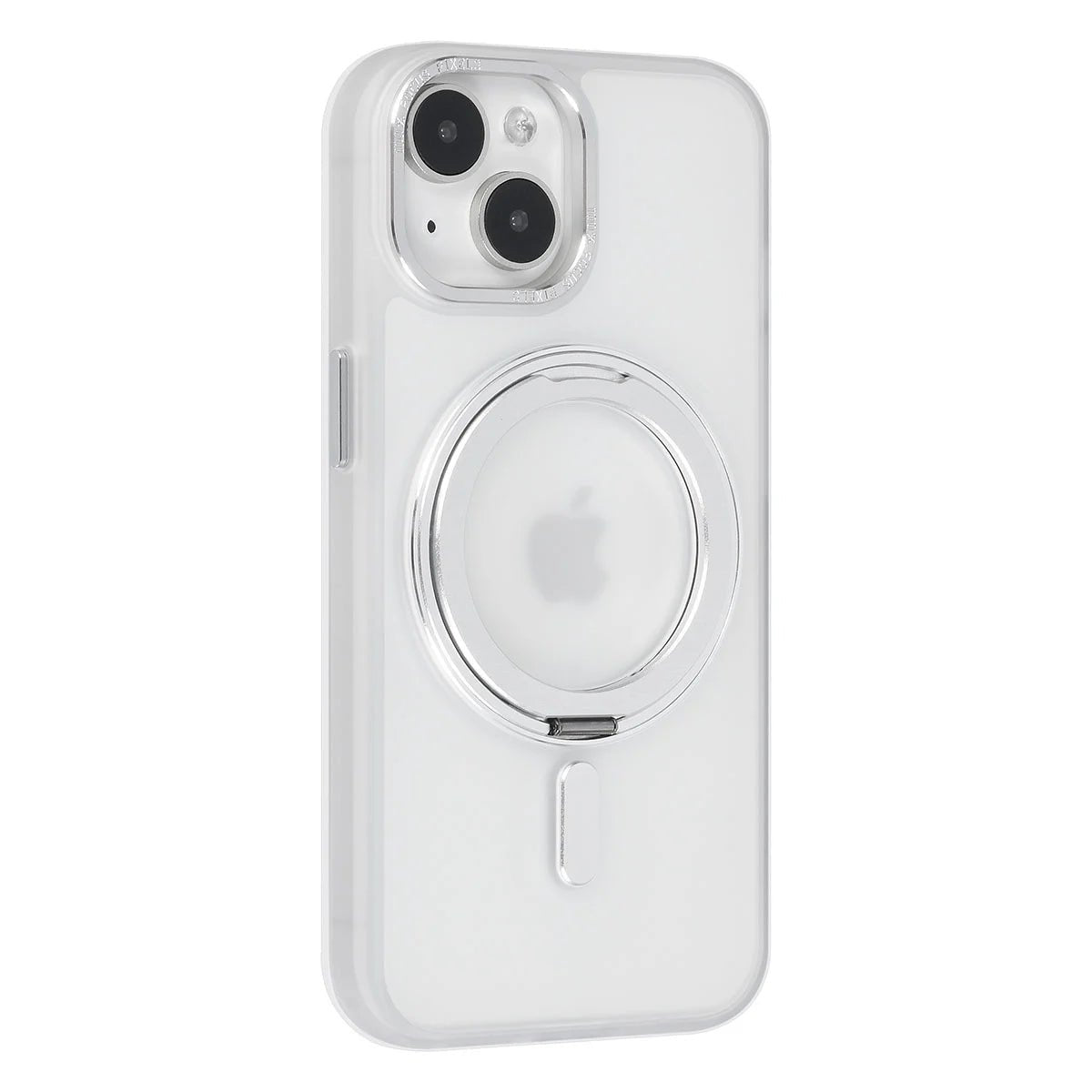 Tuniq iPhone 15 - Σκληρή MagSafe Θήκη με Περιστρεφόμενο Δαχτυλίδι Συγκράτησης - Ημιδιάφανο / Λευκό