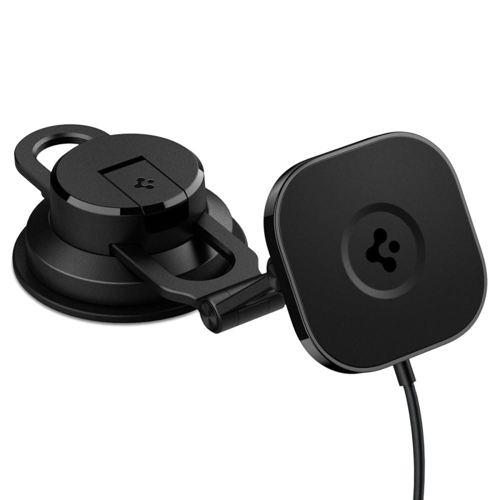 Spigen ITS35W - 3 OneTap Pro 3 Magnetic MagSafe Charger Βάση Αυτοκινήτου Ταμπλό με Ασύρματη Φόρτιση 10W - Black