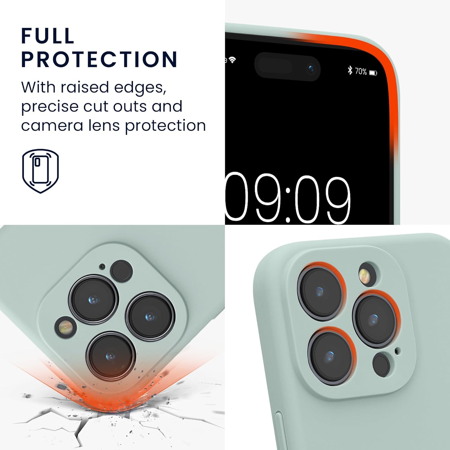 KW iPhone 15 Pro Θήκη Σιλικόνης Rubberized TPU - Cool Mint