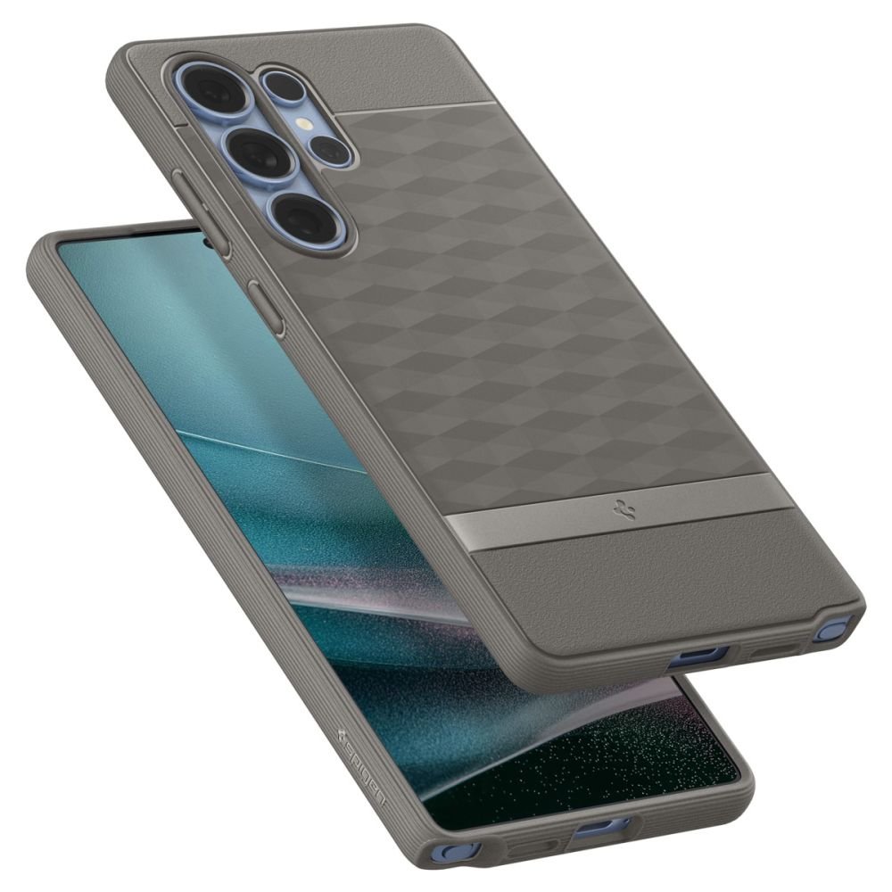 Spigen Samsung Galaxy S25 Ultra - Parallax Mag Θήκη Σιλικόνης με Σκληρό Πλαίσιο και MagSafe - Ash Grey