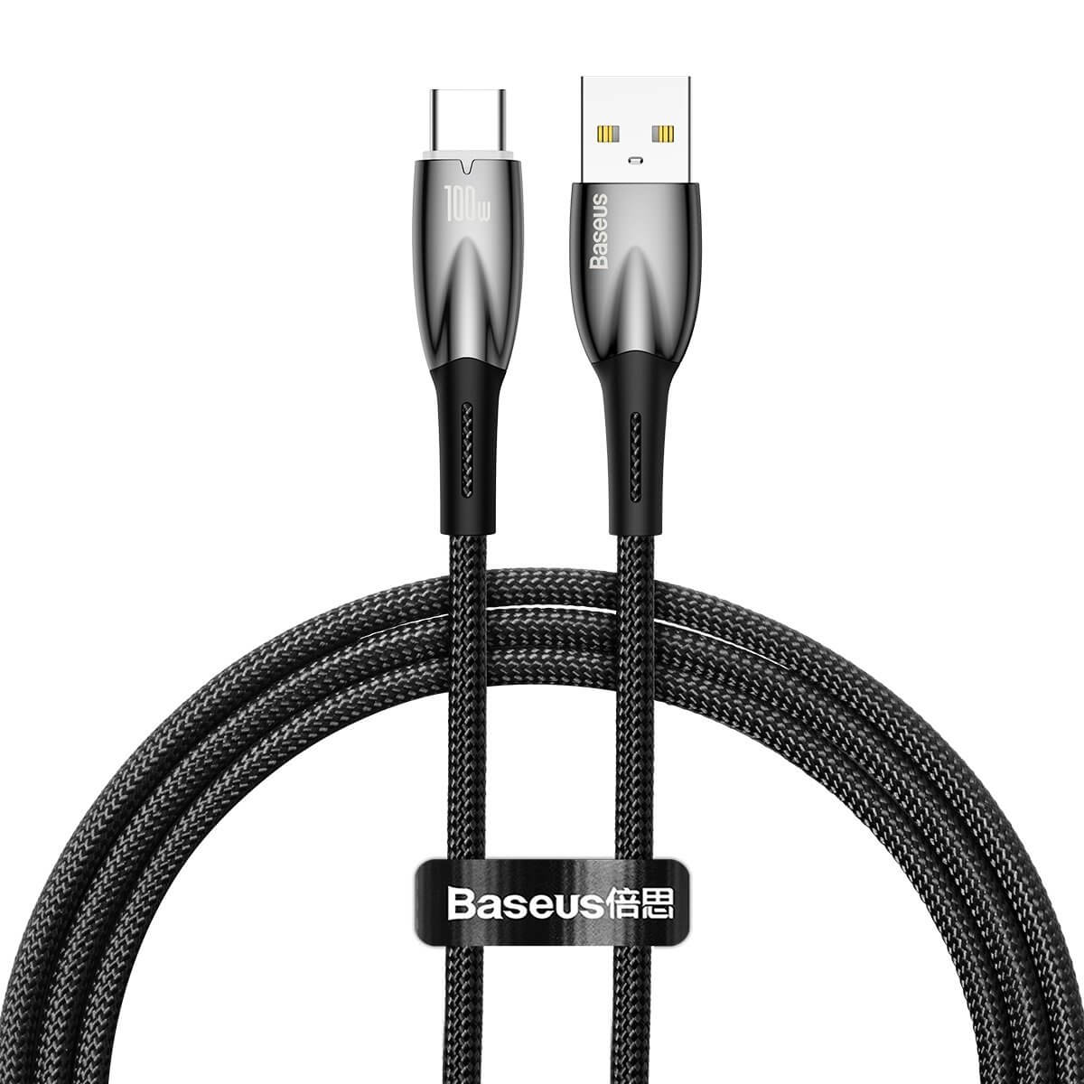 Baseus Glimmer Series PD 100W - Καλώδιο Δεδομένων και Φόρτισης Type C to USB 1M - Black - CADH000401