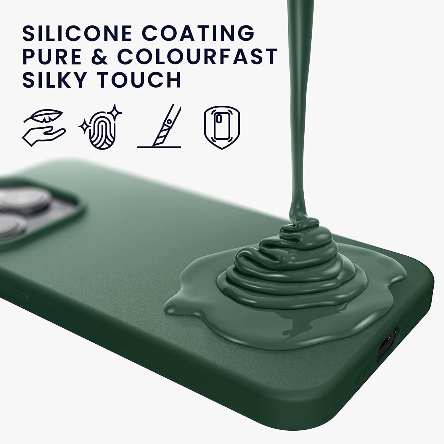 KW iPhone 14 Pro Θήκη Σιλικόνης TPU - Forest Green - 59073.166