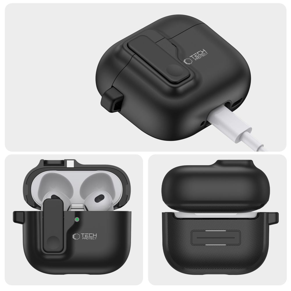 Tech - Protect AirPods 4 Θήκη από Σκληρό Πλαστικό - Slim Hook - Black