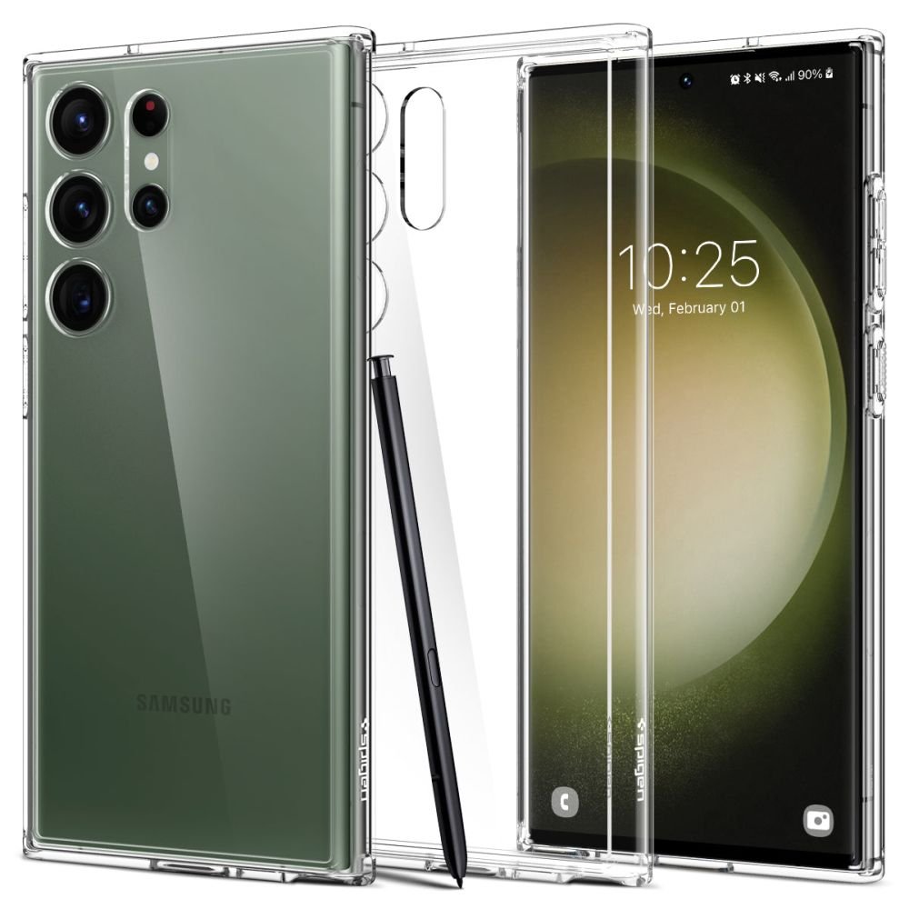 Spigen Samsung Galaxy S23 Ultra - Ultra Hybrid Σκληρή Θήκη με Πλαίσιο Σιλικόνης - Crystal Clear