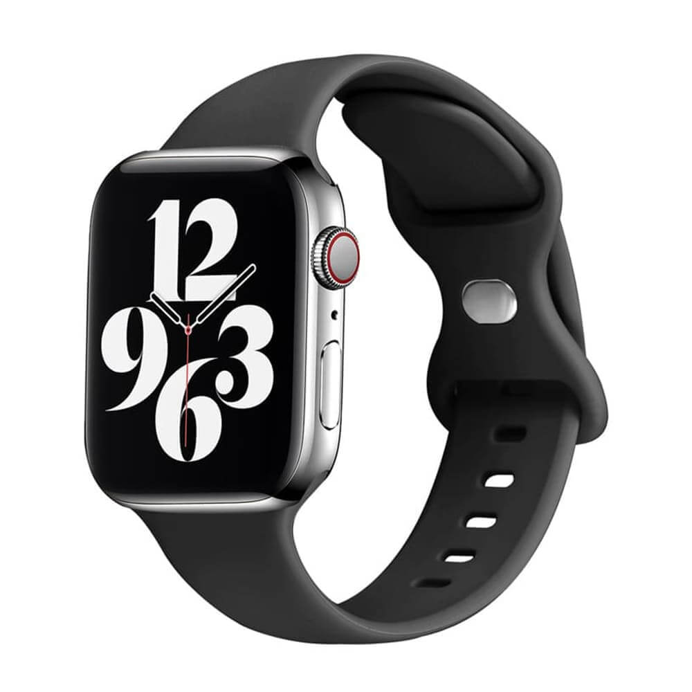 Techsuit W031 Λουράκι Apple Watch 2/3/4/5/6/7/8/9/10/11 - SE (1/2/3) - 38/40/41/42mm Watchband Λαστιχένιο - Black