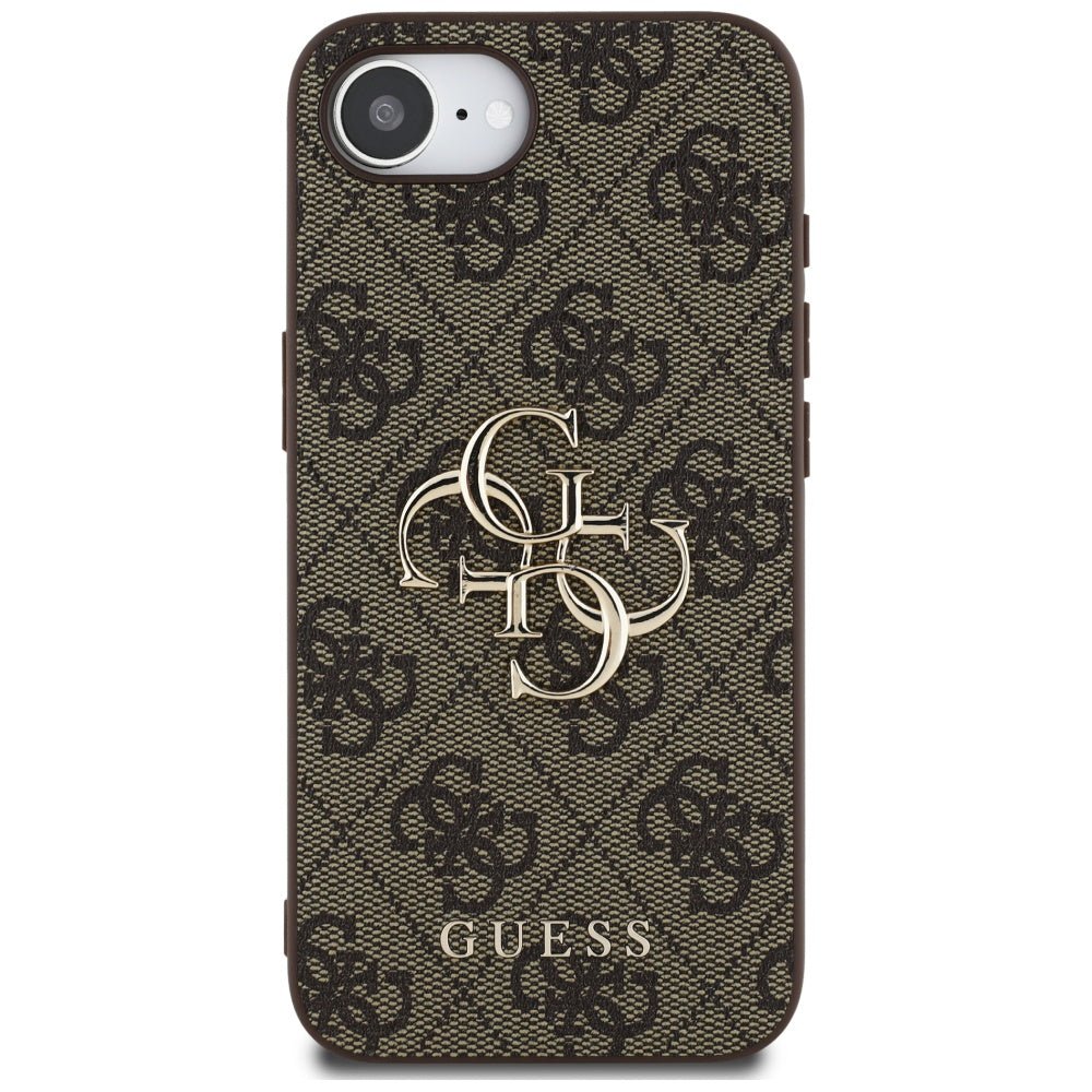 Guess iPhone 16e - 4G Big Logo - Θήκη με Επένδυση Συνθετικού Δέρματος - Brown - GUHCPSE44GMGBR