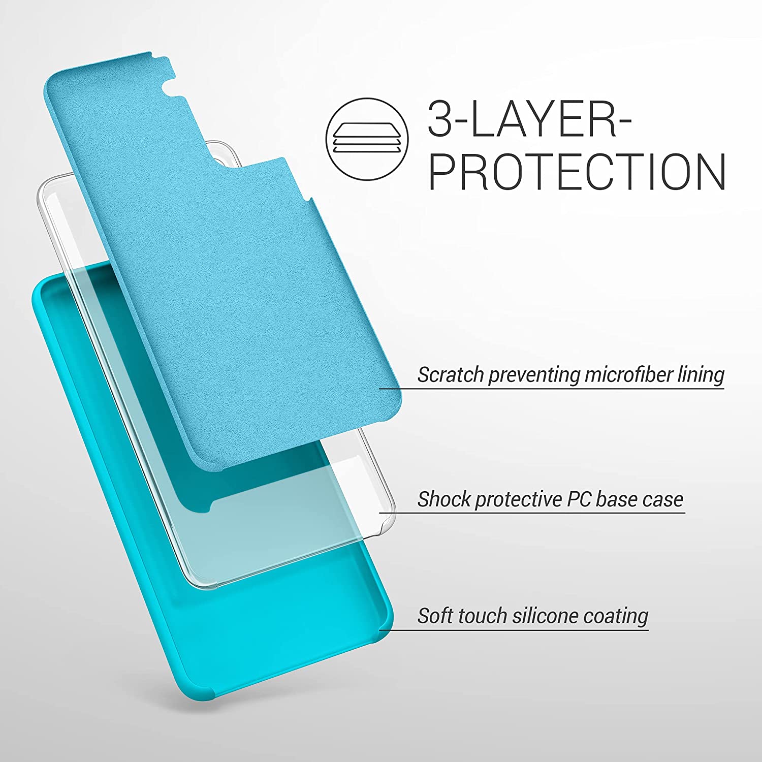 KW Samsung Galaxy S21 Θήκη Σιλικόνης Rubber TPU - Ice Blue - 54056.205