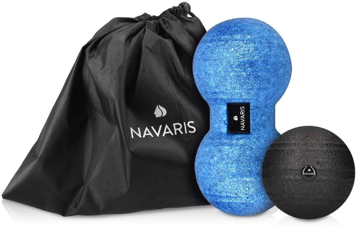 Navaris 2x Peanut Duo Massage Ball - Σετ με 2 Μπάλες Μασάζ - Blue / Black - 48106.04