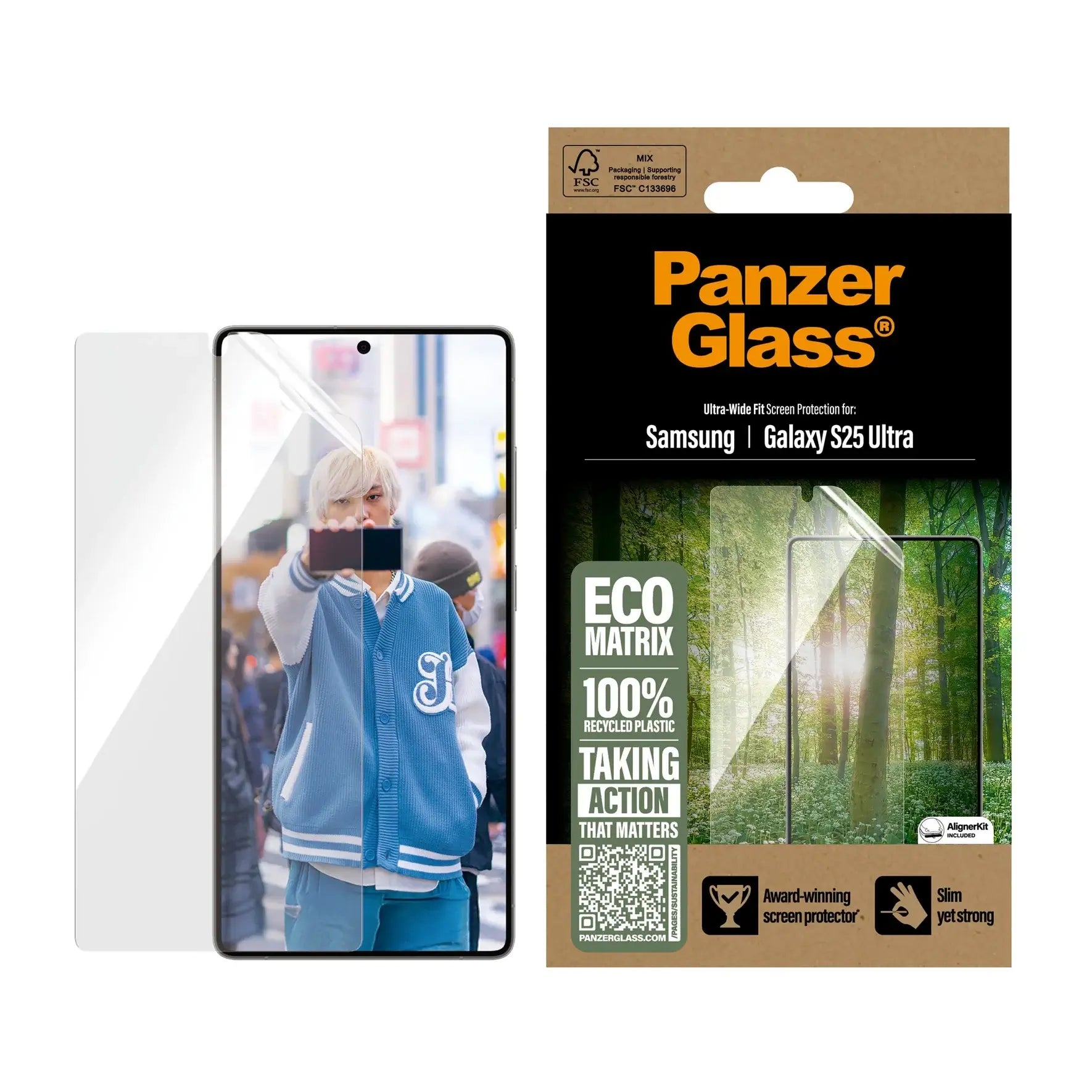 PanzerGlass Samsung Galaxy S25 Ultra Eco Matrix Ultra - Wide Fit Προστατευτική Mεμβράνη Οθόνης - Διάφανη / Black