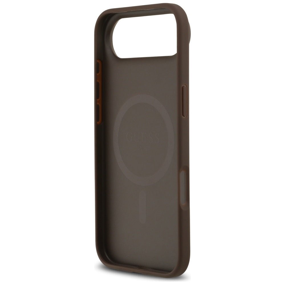 Guess iPhone Air - 4G Circle Classic Logo MagSafe - Θήκη με Επένδυση Συνθετικού Δέρματος - Brown - GUHMP17MP4PGRSGW