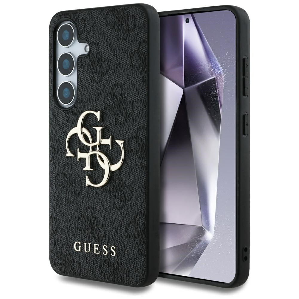 Guess Samsung Galaxy S25 - 4G Big Metal Logo - Θήκη με Επένδυση Συνθετικού Δέρματος - Black - GUHCS25S4GMGGR